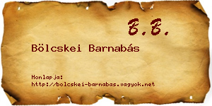 Bölcskei Barnabás névjegykártya