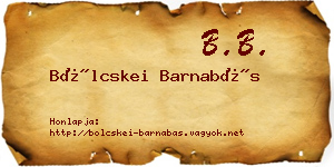 Bölcskei Barnabás névjegykártya