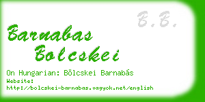 barnabas bolcskei business card