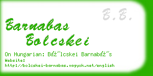 barnabas bolcskei business card